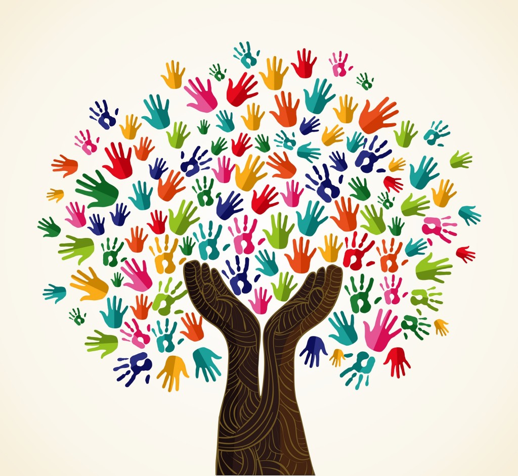 Colorful  solidarity design tree